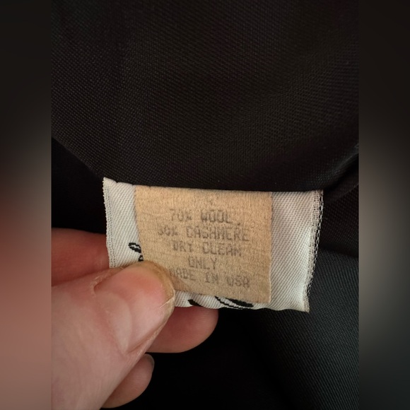 Vintage Wool and Cashmere Trench Coat 90’s Feminine Elegant Goth Duster noir - Picture 15 of 15